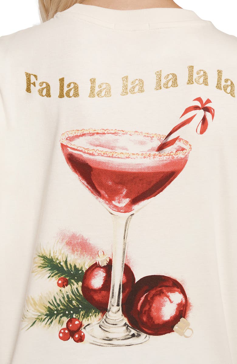 Wildfox Jaime Tis the Season T-Shirt, Alternate, color, Eggnog