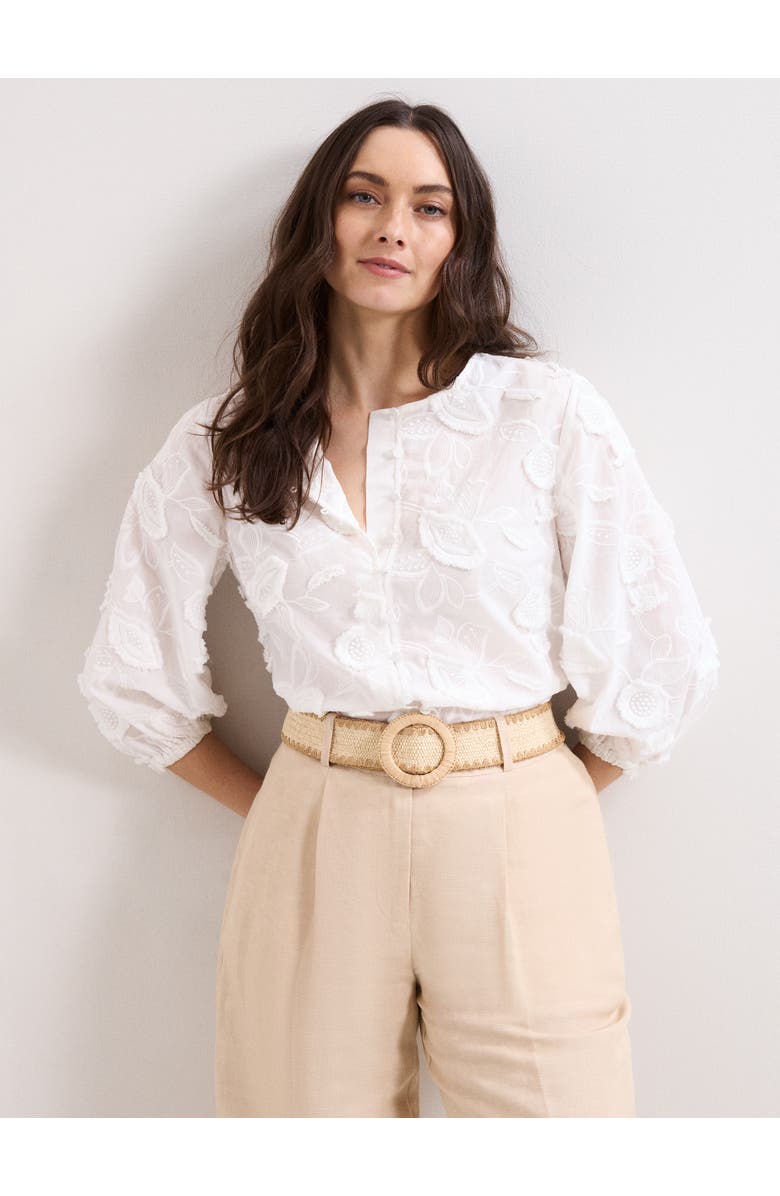 Phase Eight Daisy Texture Blouse, Main, color, White