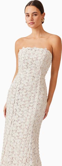 Cali Strapless Lace Midi Dress