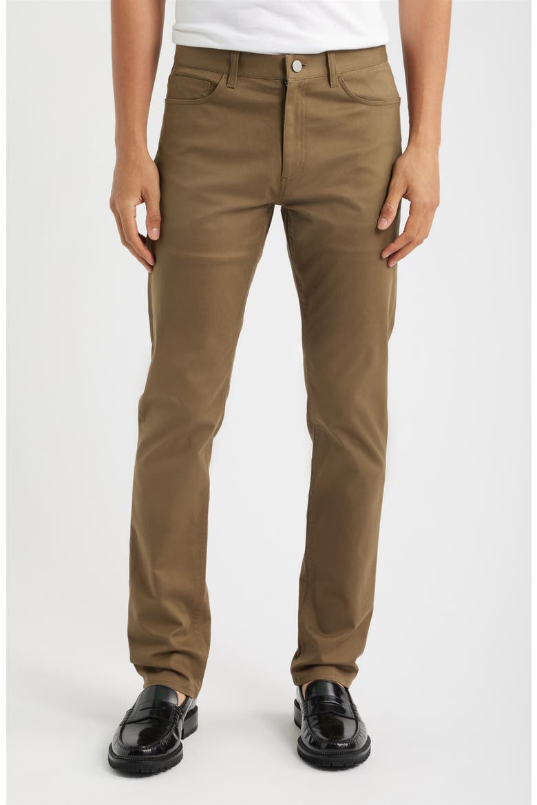 Raffi Soft Stretch Cotton & Lyocell Slim Leg Pants, Main, color, DUFFLE