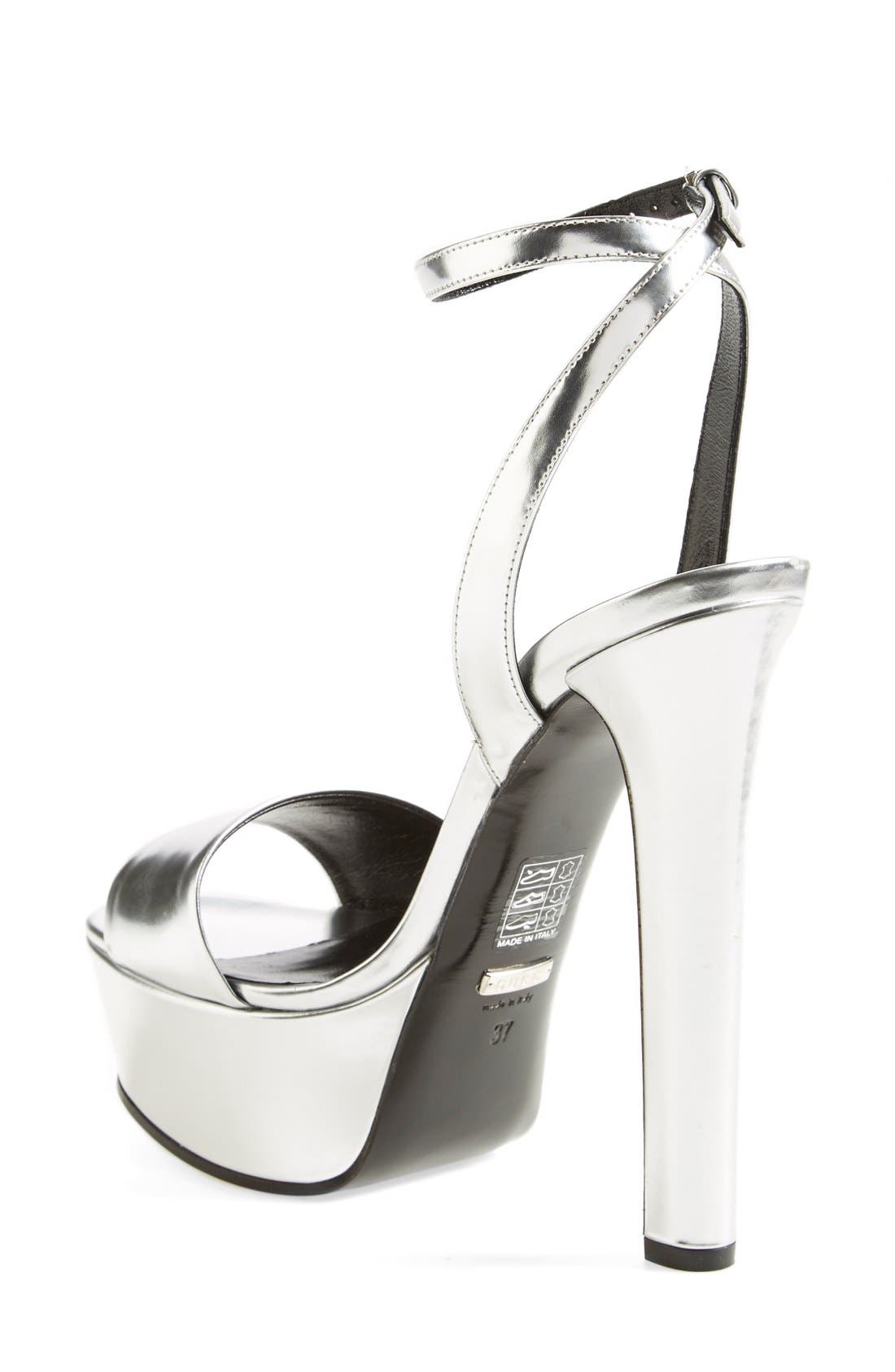 'Leila' Metallic Platform Sandal, Alternate, color, SILVER