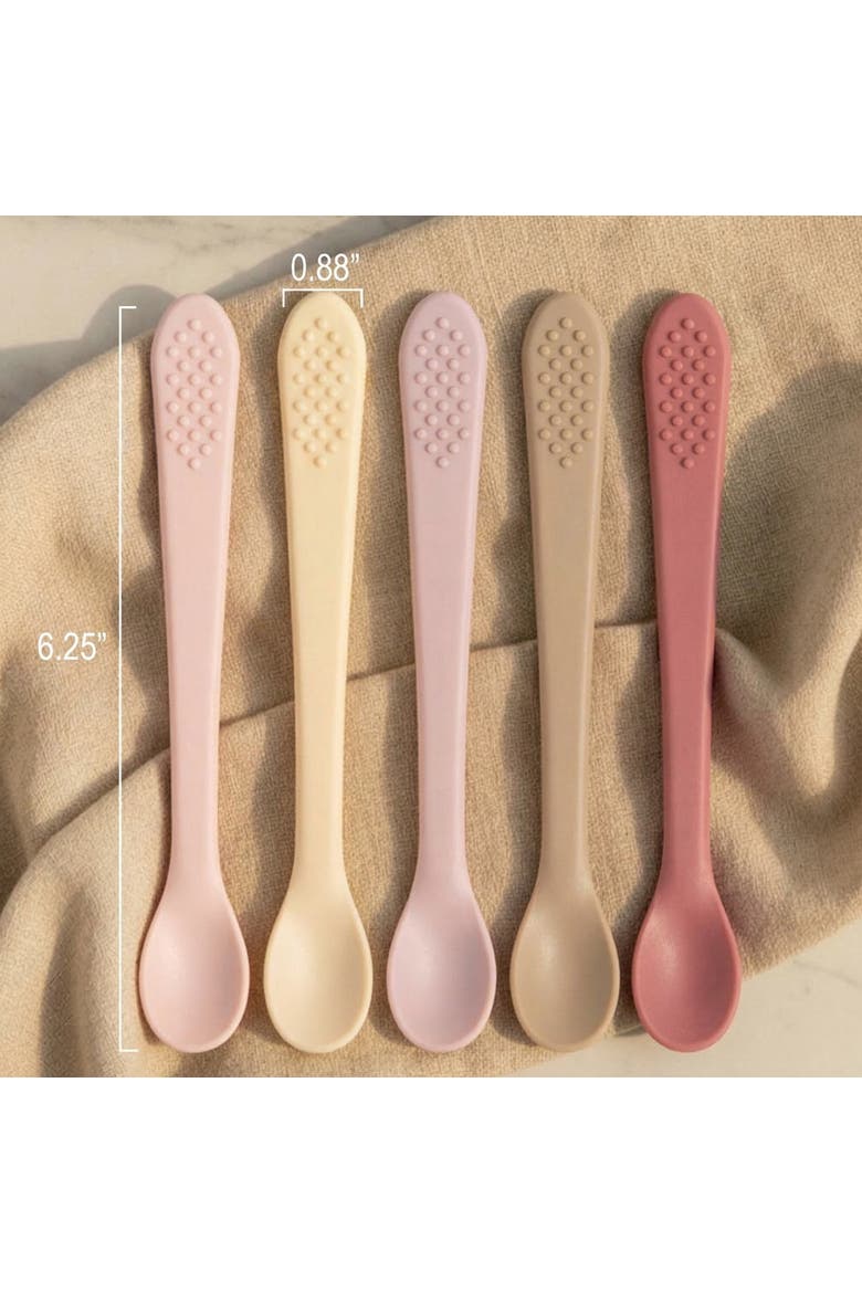 Silicone Baby Spoon Set  5 Piece, Alternate, color, Pastel Pink