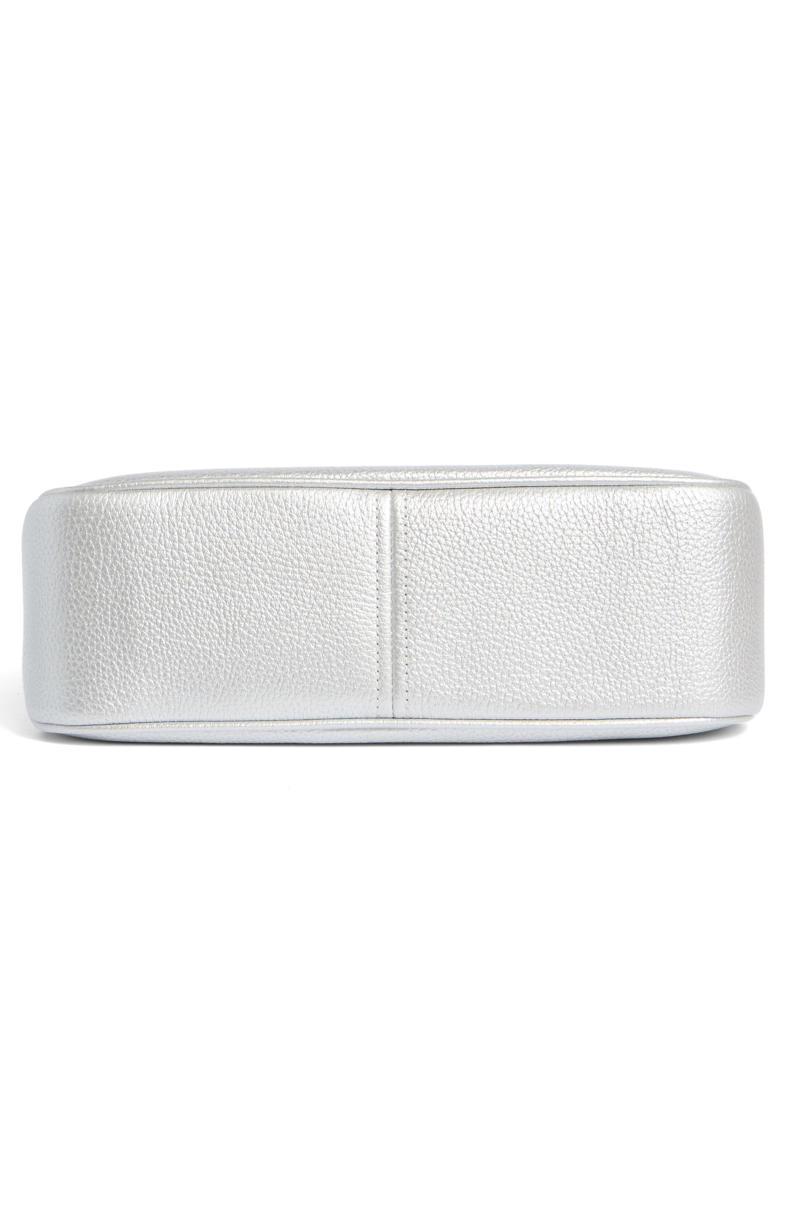 Kate Spade New York rosie metallic medium shoulder bag and pouch, Alternate, color, Deco Silver