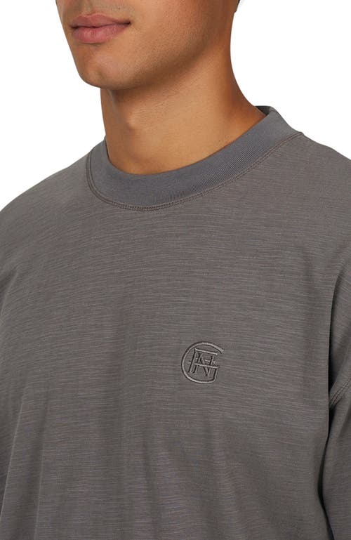 Good For Nothing Emblem Tonal Relaxed Slub Long Sleeve T-shirt In Gray