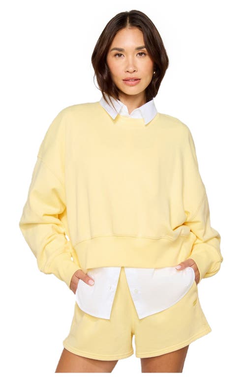 Fabletics Year Round Terry Crew Neck Sweatshirt In Yellow