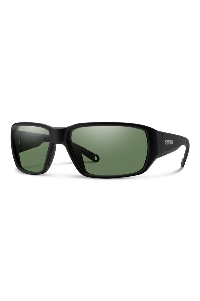 Hookset 62mm ChromaPop™ Polarized Oversize Wraparound Sunglasses, Alternate, color, BLACK / CHROMAPOP GRAY GREEN