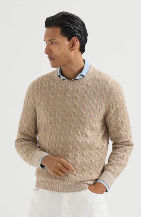 Cashmere vanisé cable knit sweater