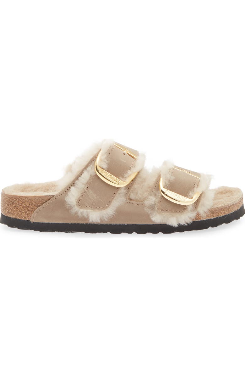 Birkenstock Arizona Big Buckle Genuine Shearling Lined Sandal, Alternate, color, Tobacco Brown