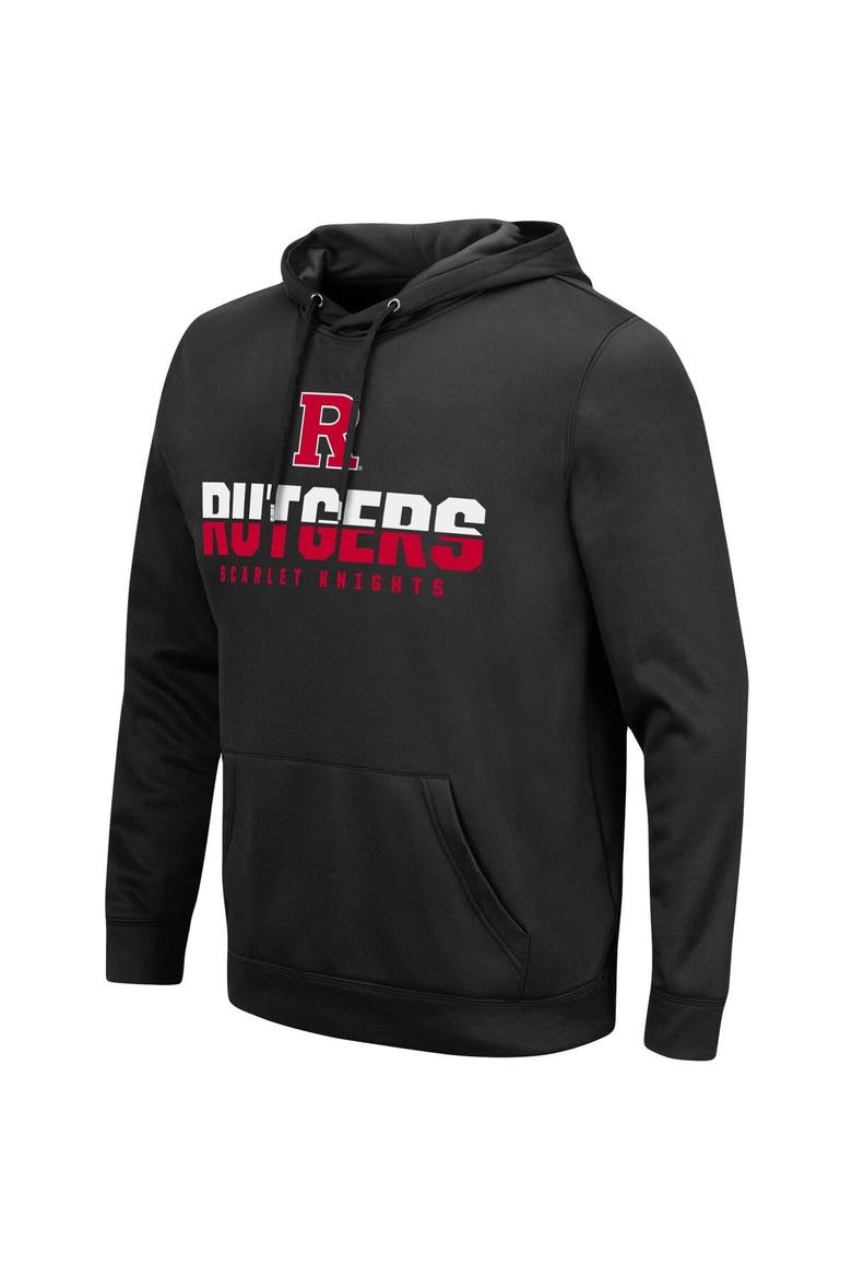 Men's Colosseum Black Rutgers Scarlet Knights Lantern Pullover Hoodie, Alternate, color, Black