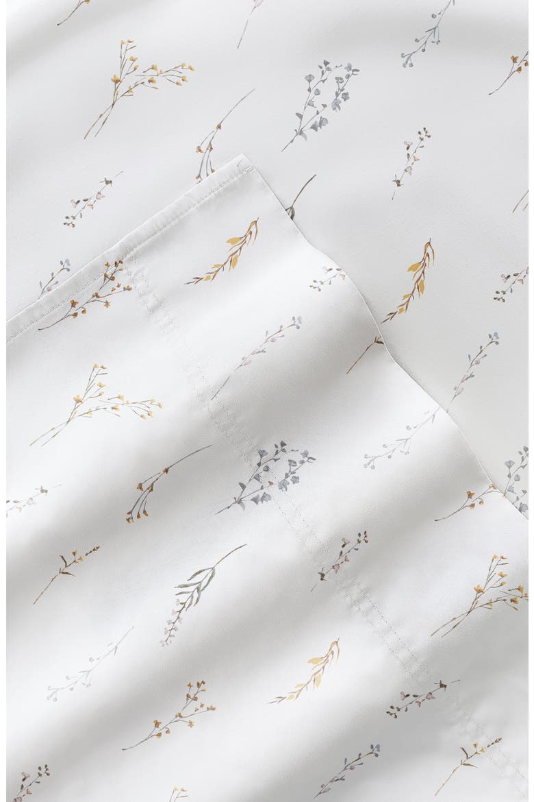 300 Thread Count Cotton Sateen Sheet Set, Alternate, color, WILD GARDEN WHITE