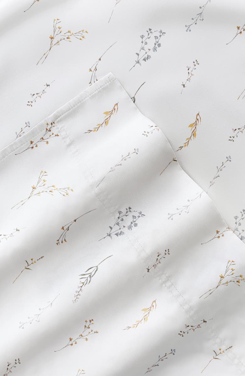 HOMESPUN 300 Thread Count Cotton Sateen Sheet Set, Alternate, color, Wild Garden White