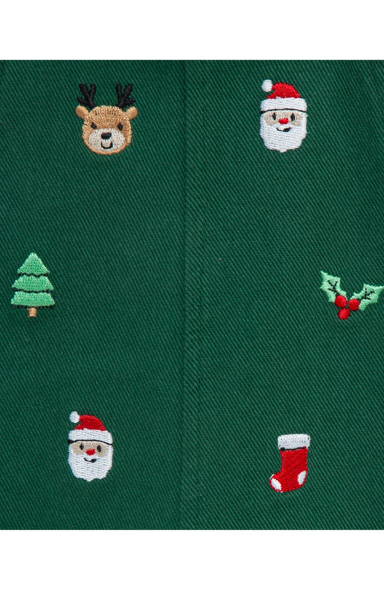 Little Me Merry Top & Overalls Set, Alternate, color, Green