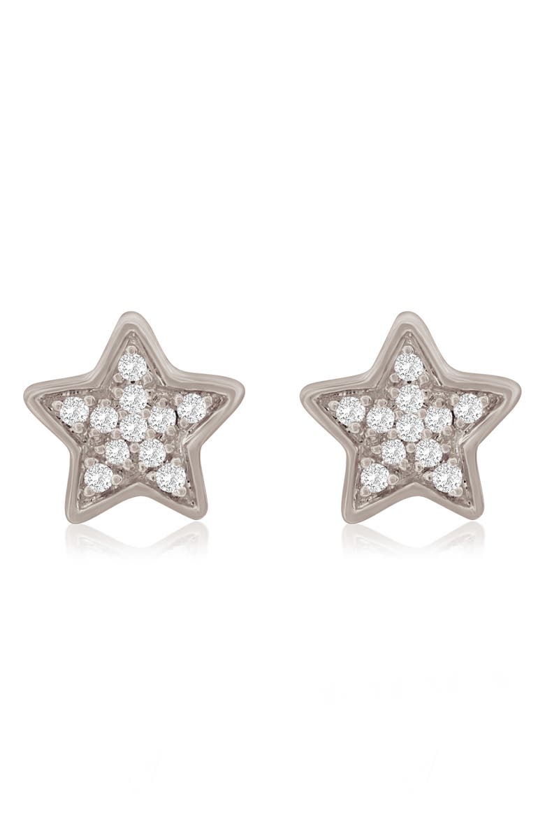 SUZY LEVIAN DIAMONDS 14K Gold Diamond Star Stud Earrings - 0.06 ct., Main, color, White