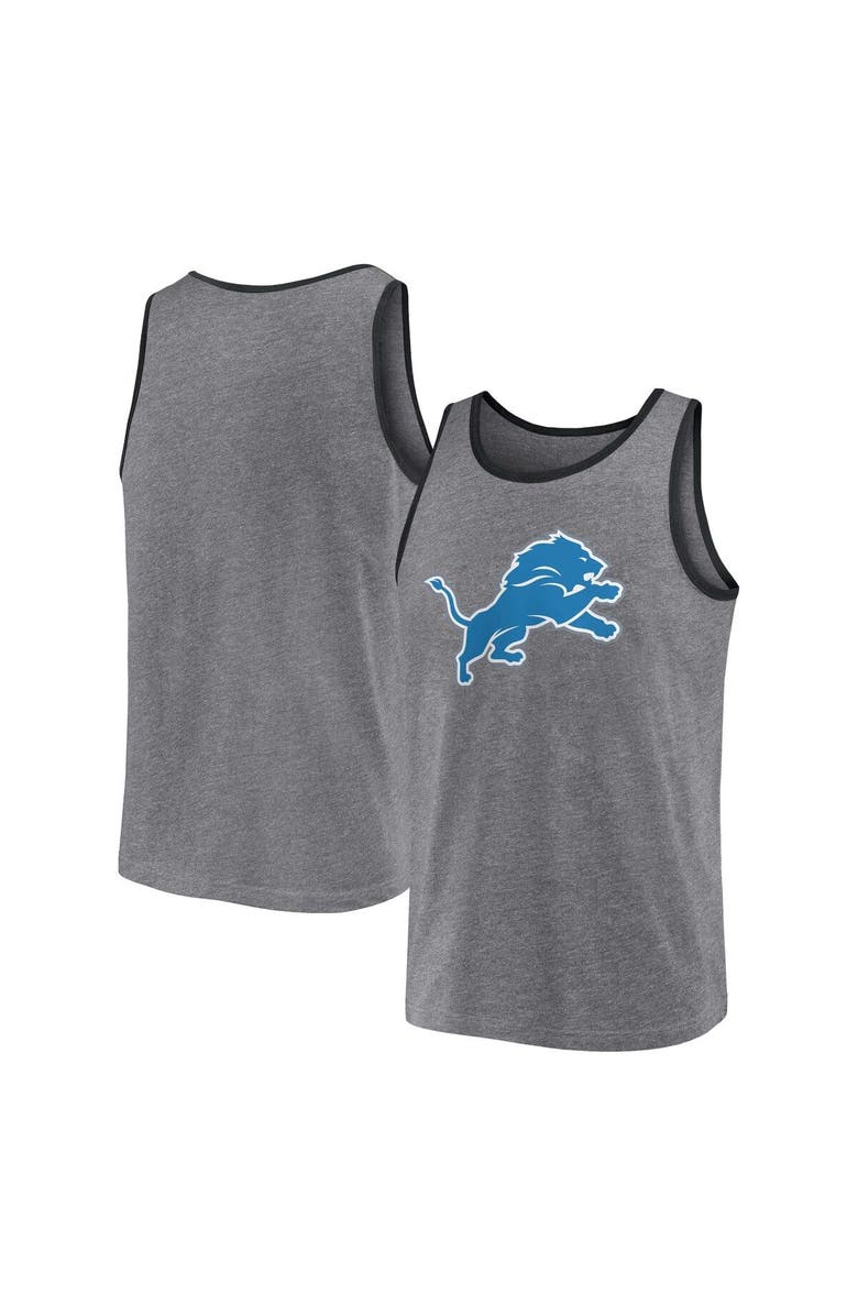FANATICS Men's Fanatics Branded  Heather Gray Detroit Lions Primary Tank Top, Main, color, 