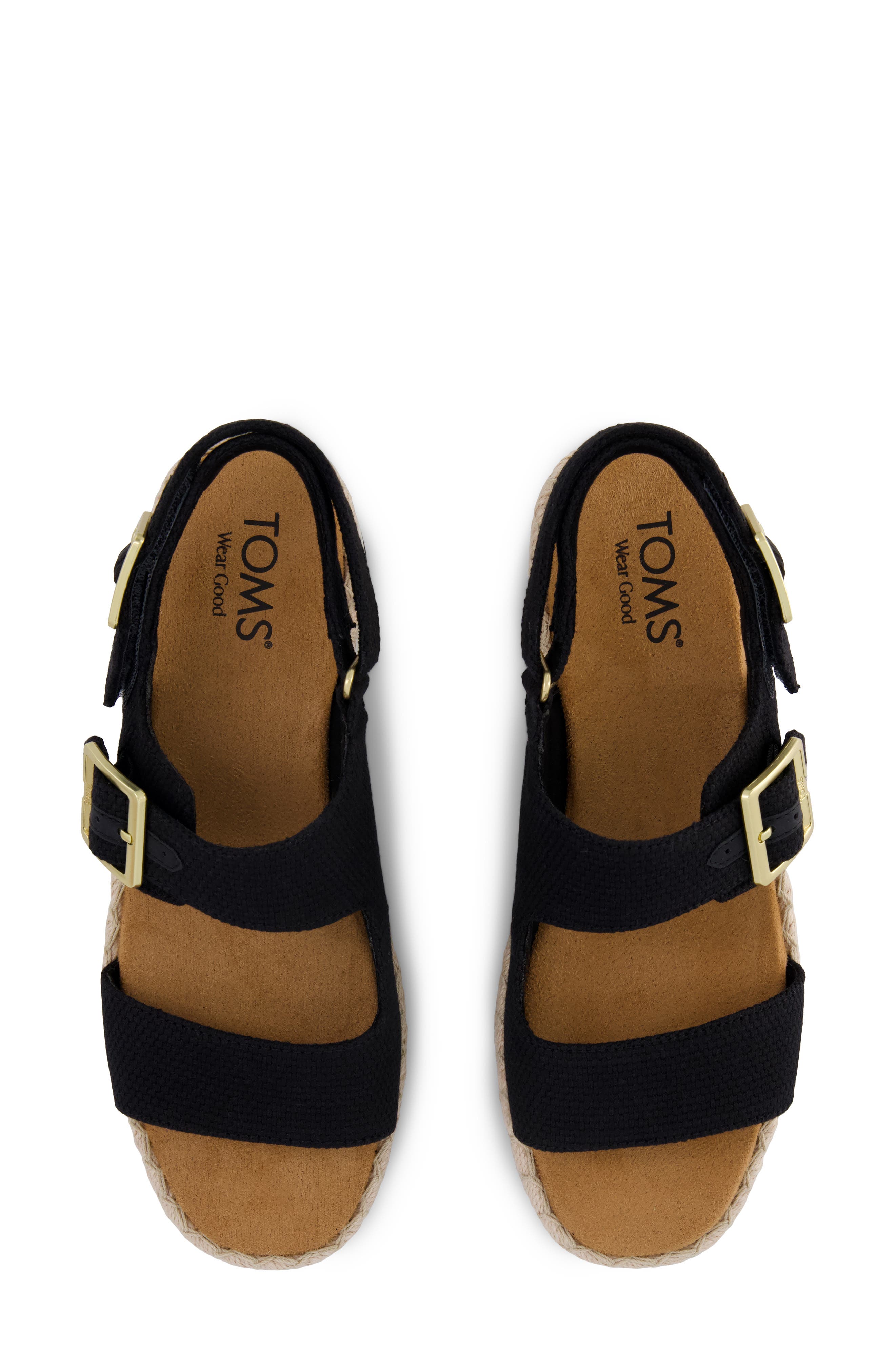 TOMS Giana Flatform Sandal, Alternate, color, Black