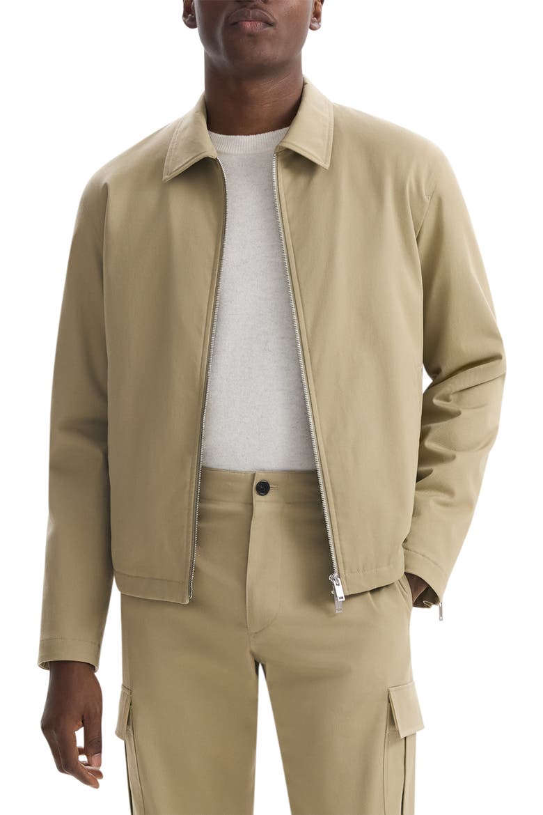 Cotton Twill Zip Cuff Bomber Jacket, Main, color, KHAKI