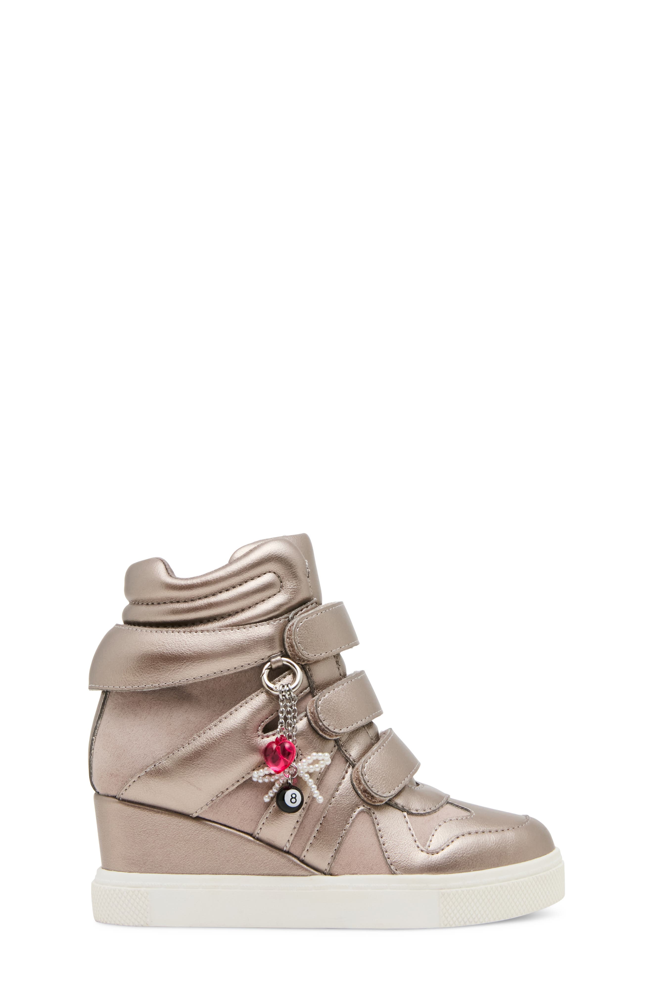 Kids' Jmavis High Top Wedge Sneaker, Alternate, color, PEWTER