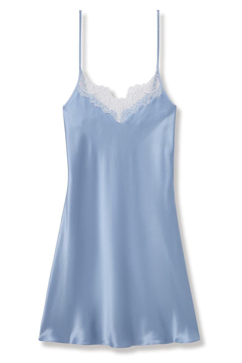 Periwinkle Lace Mulberry Silk Nightgown, Alternate, color, BLUE