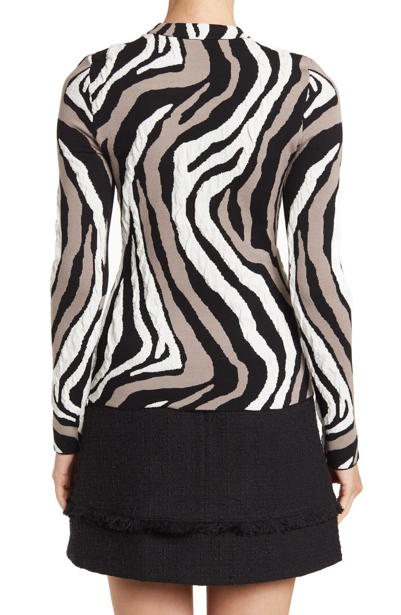 Proenza Schouler White Label Proenza Schouler Zebra Jacquard Long Sleeve Top, Alternate, color,
