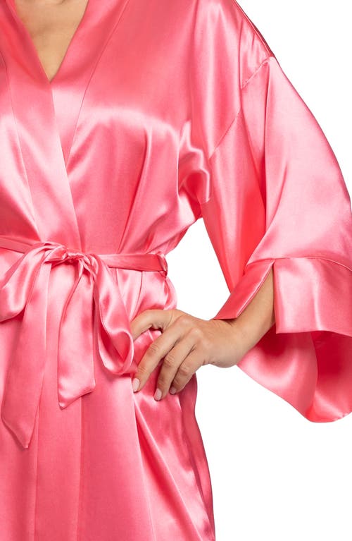 In Bloom By Jonquil Satin Robe In Coral