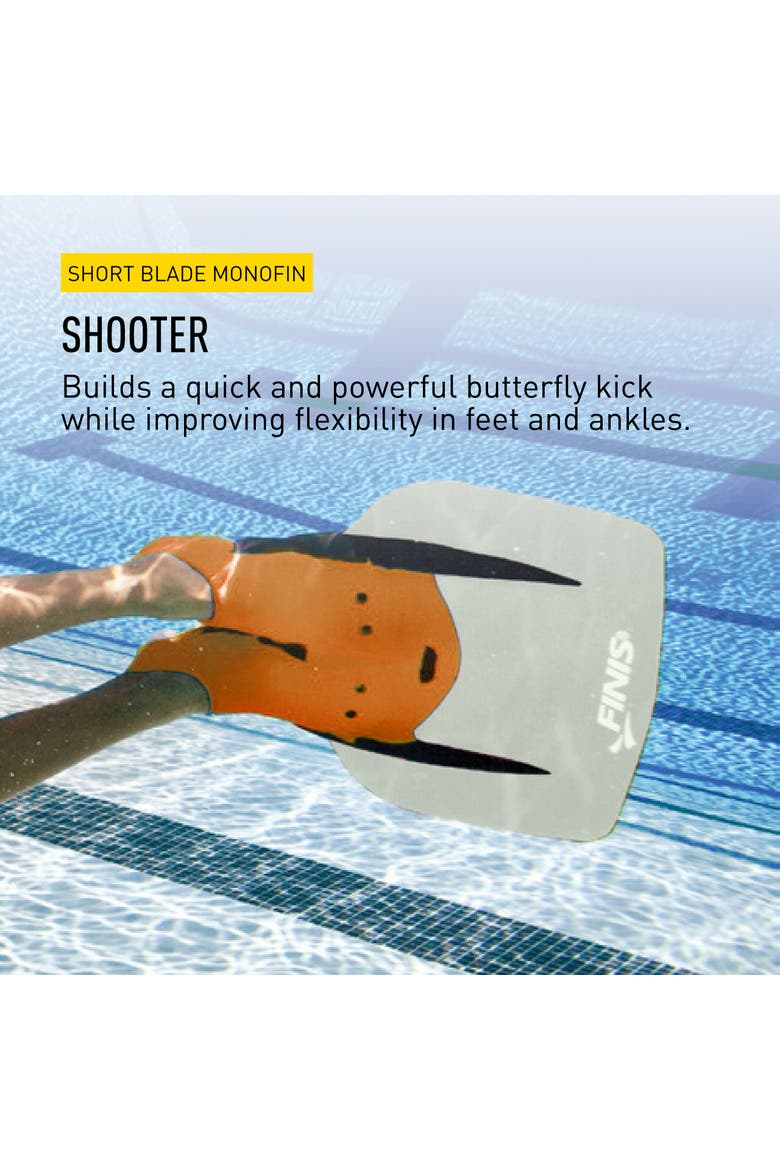 Shooter Fiberglass Monofin for Adults Builds Core Strength Dolphin Kick Speed Swim Training Fin, Alternate, color, Orange