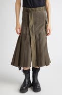Sacai Belted Pleated Midi Skirt