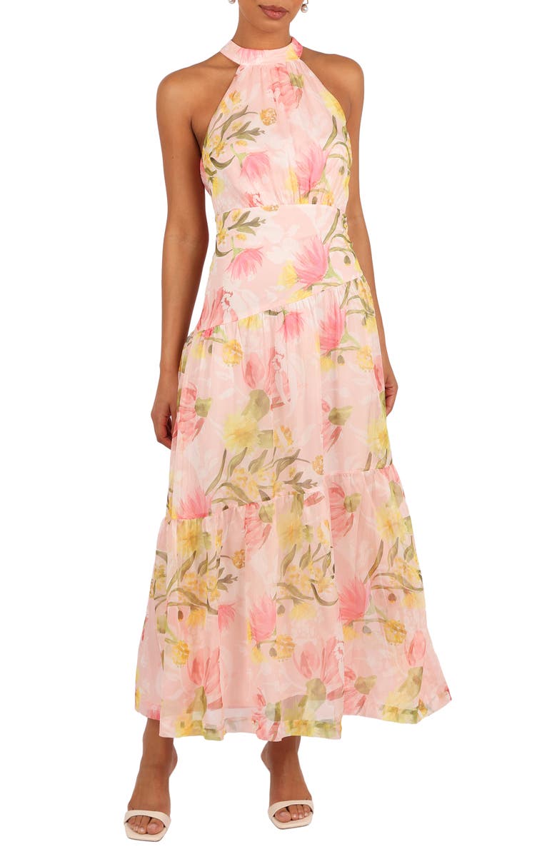 Petal & Pup Eden Floral Halter Maxi Dress, Main, color, Acacia Blossom