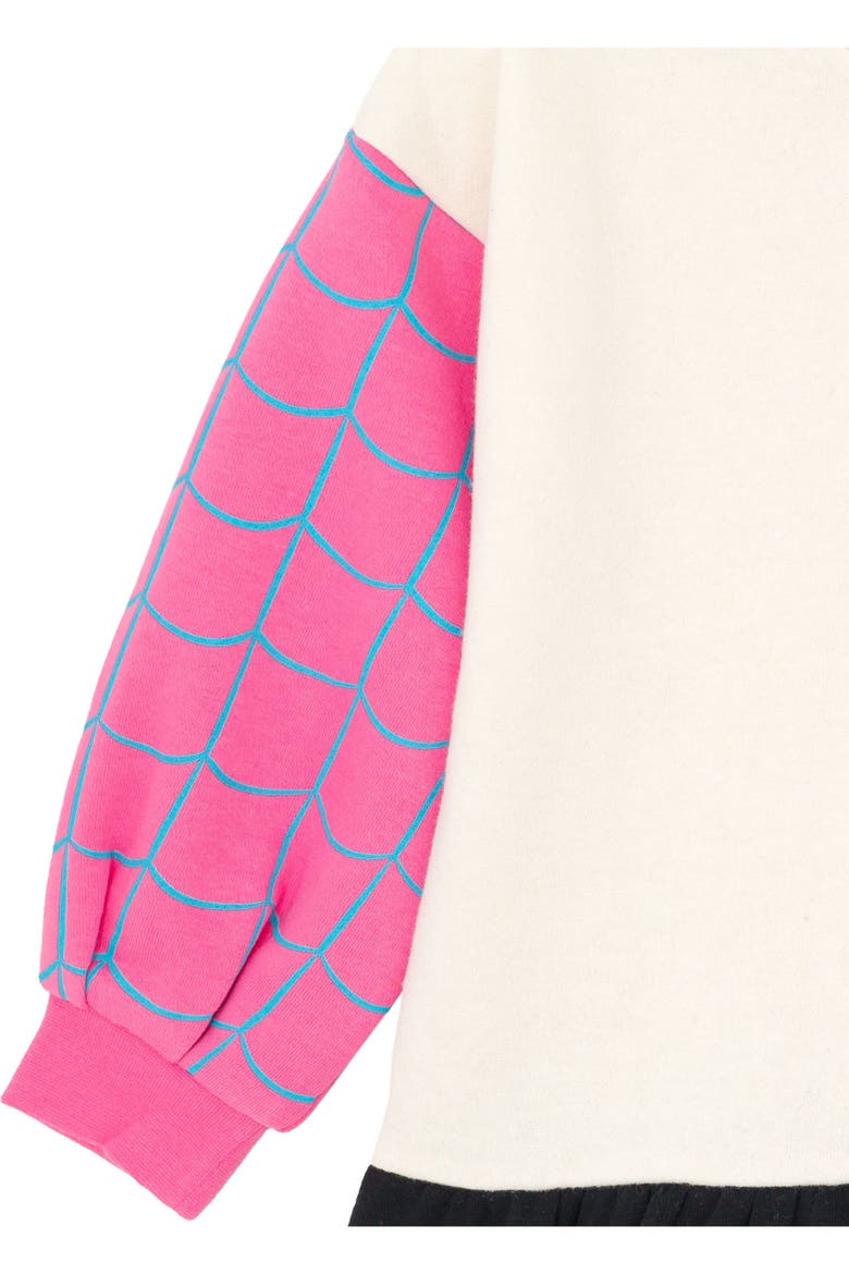 Spider-Verse Fleece Hooded Dress, Alternate, color, Ghost Spider Pink