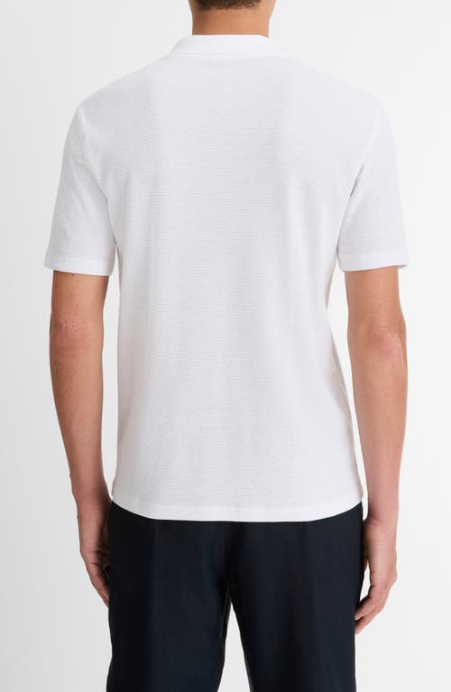 Vince Johnny Regular Fit Mesh Polo Shirt In Optic White