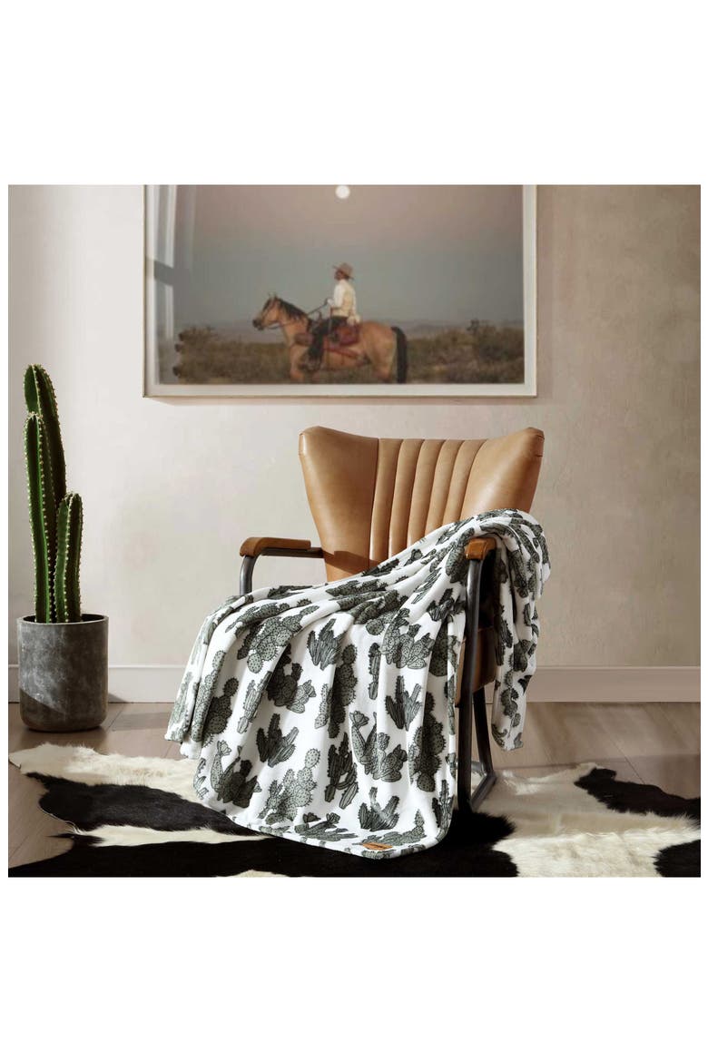 Cactus Garden Plush Fleece Blanket, Alternate, color, GREEN