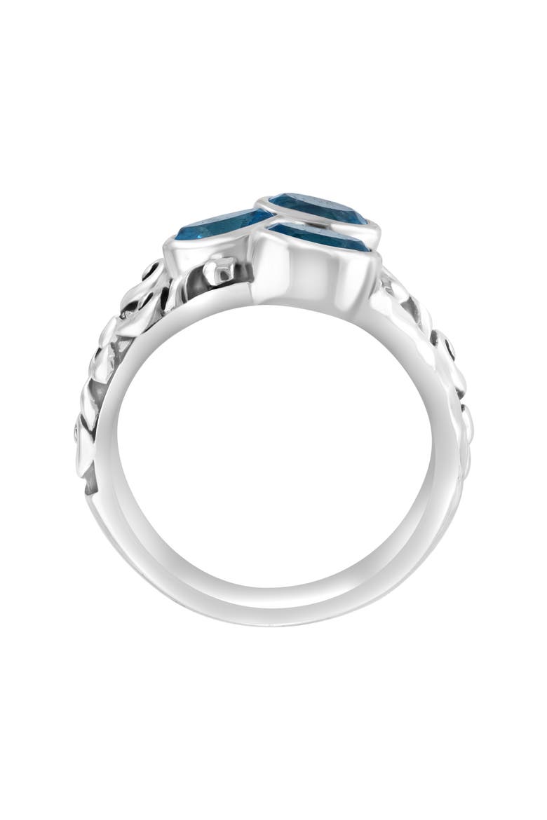 Sterling Silver Blue Topaz 3-Stone Ring, Alternate, color, BLUE