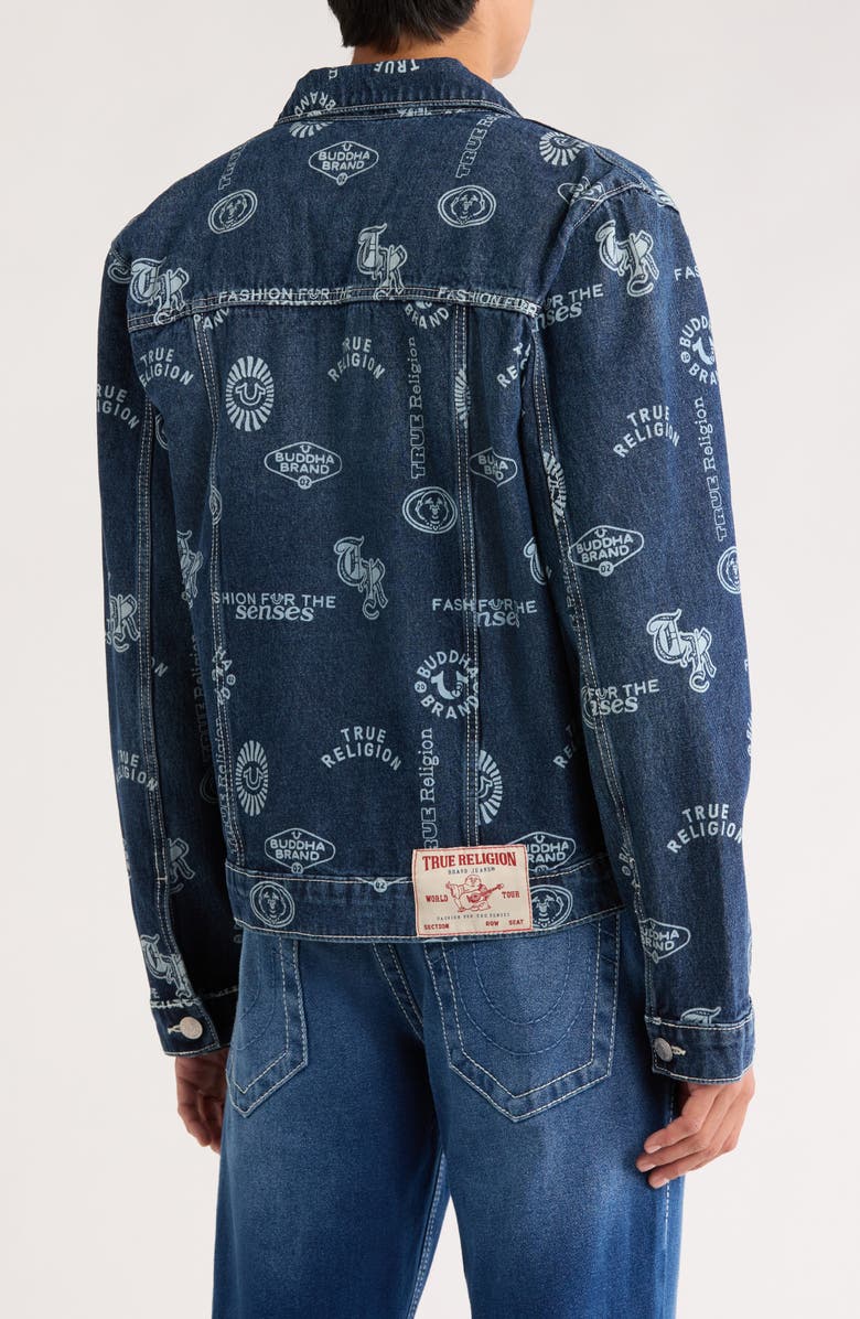 True Religion Jessie Denim Trucker Jacket, Alternate, color, Medium Rustic Barn Wash