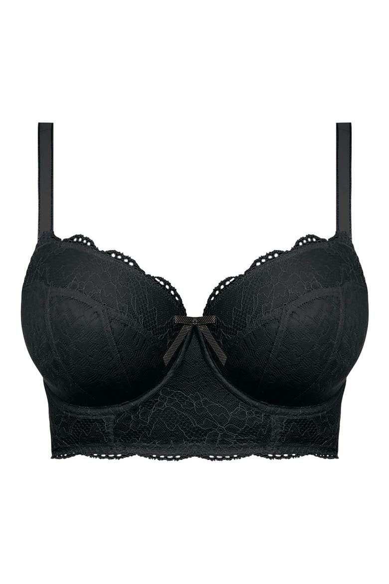 Fancies Full Figure Longline Underwire Bra, Alternate, color, BLACK