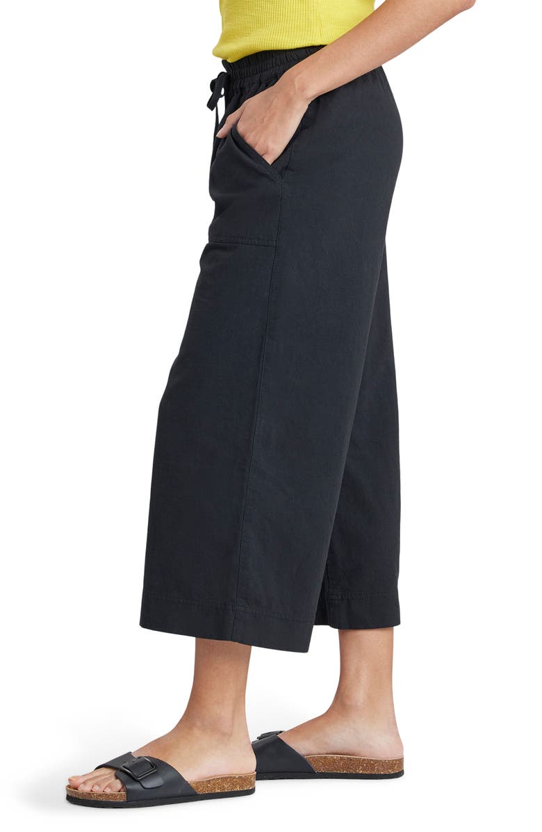 SUPPLIES BY UNIONBAY Dennie Solid Crop Cotton Gauze Pants, Alternate, color, Black