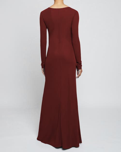 Santorelli Abby Jersey Maxi Dress With Side Ruching In Carmine Red