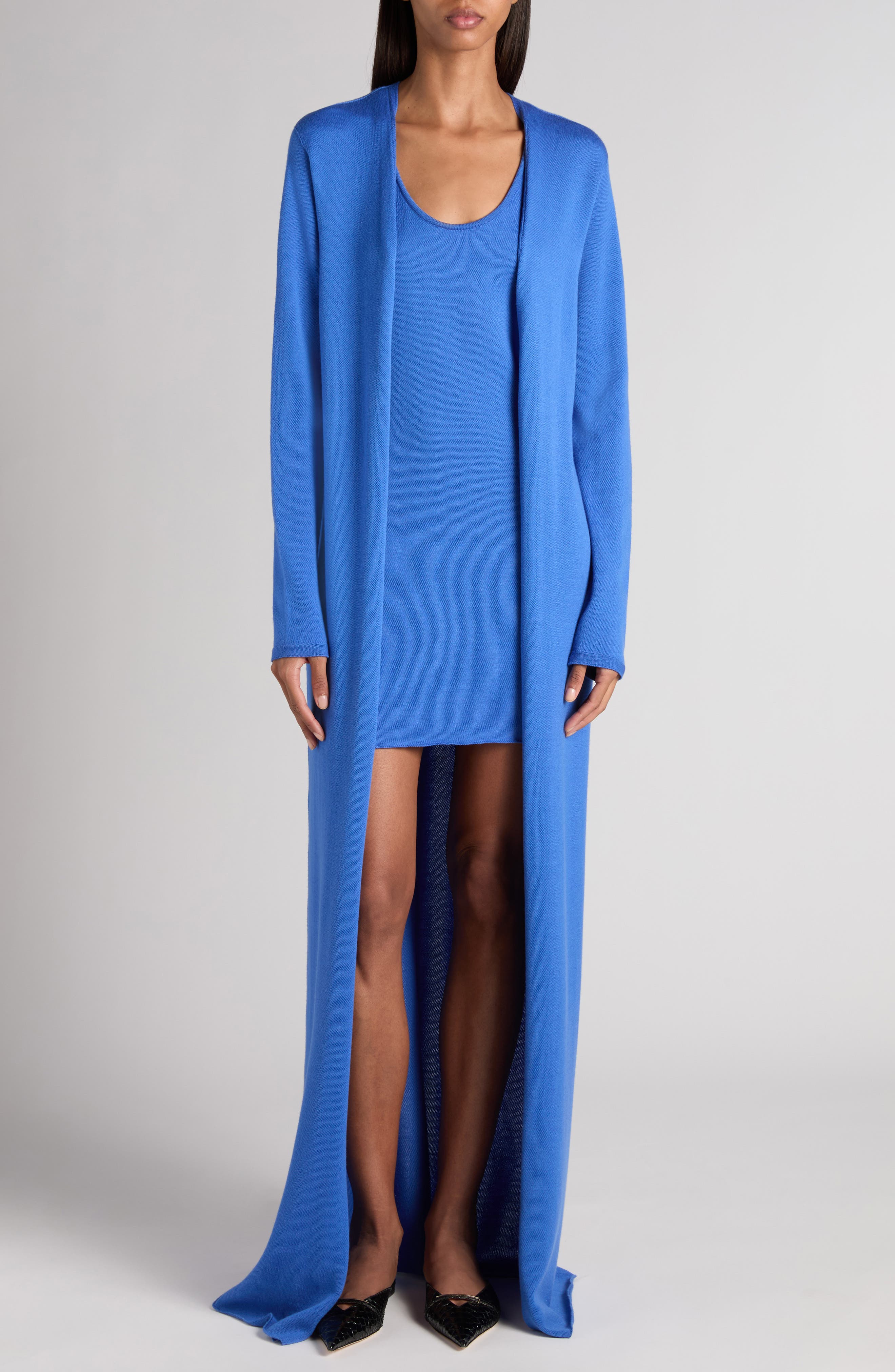 Seamless Long Merino Wool Blend Cardigan - image 2