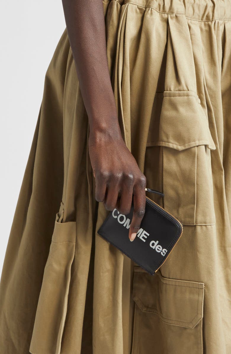 Comme des Garçons Wallets Huge Logo Half-Zip Wallet, Alternate, color, Black