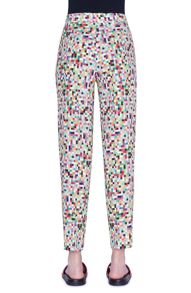 Akris punto Maiko Pixel Print Crepe Ankle Pants, Alternate, color,
