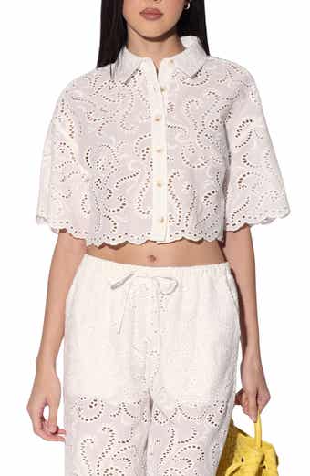 Cindy Eyelet Cropped Top