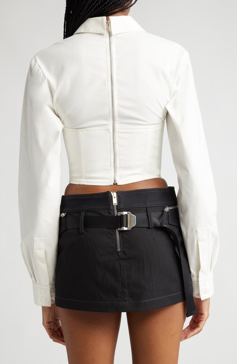 Dion Lee V-Wire Long Sleeve Crop Corset Shirt, Alternate, color, 