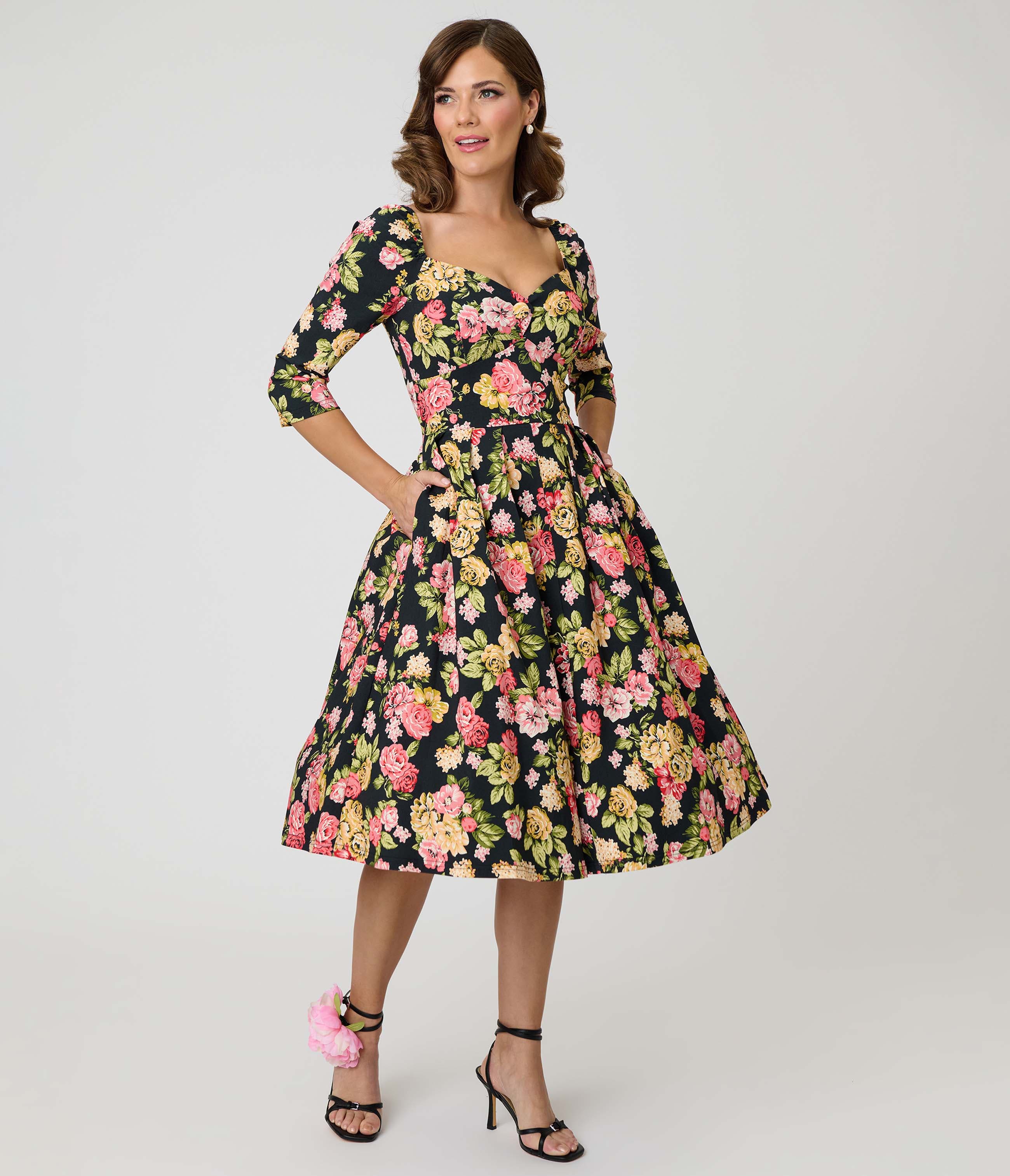 selected Black Floral Print