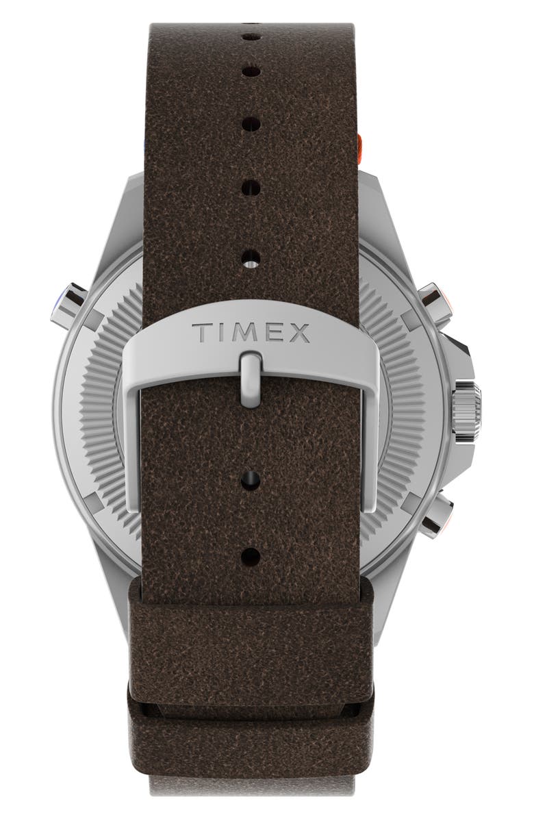 Timex<sup>®</sup> Expedition North<sup>®</sup> Tide-Temp-Compass Leather Strap Watch, 43mm, Alternate, color, 