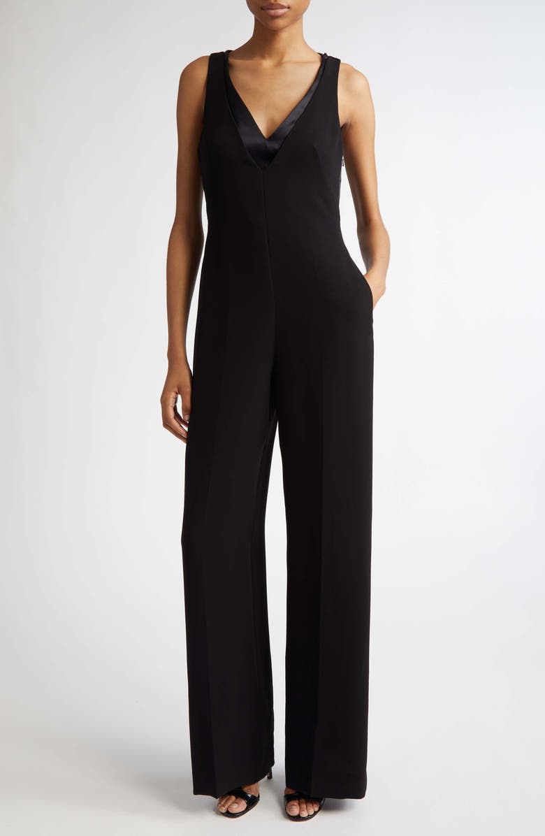 Max Mara Armonia Layered Jumpsuit, Main, color, Black