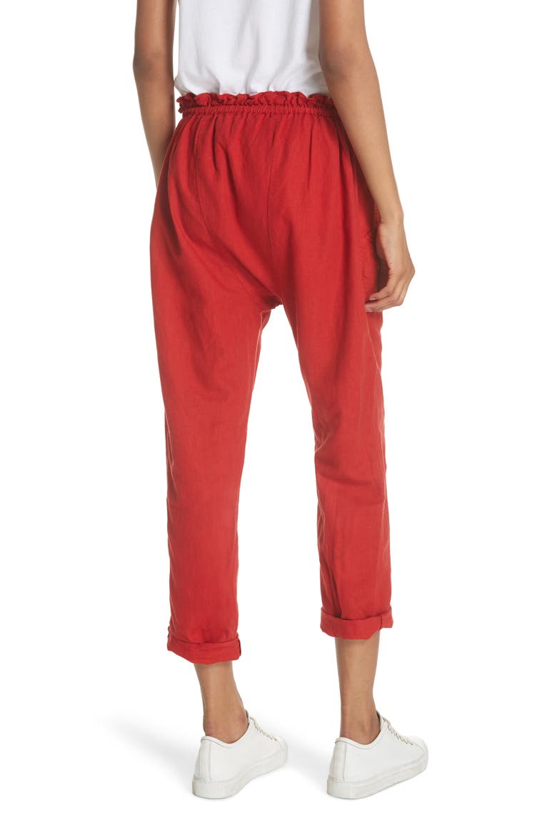 The Paper Bag Harem Pants, Alternate, color, POPPY