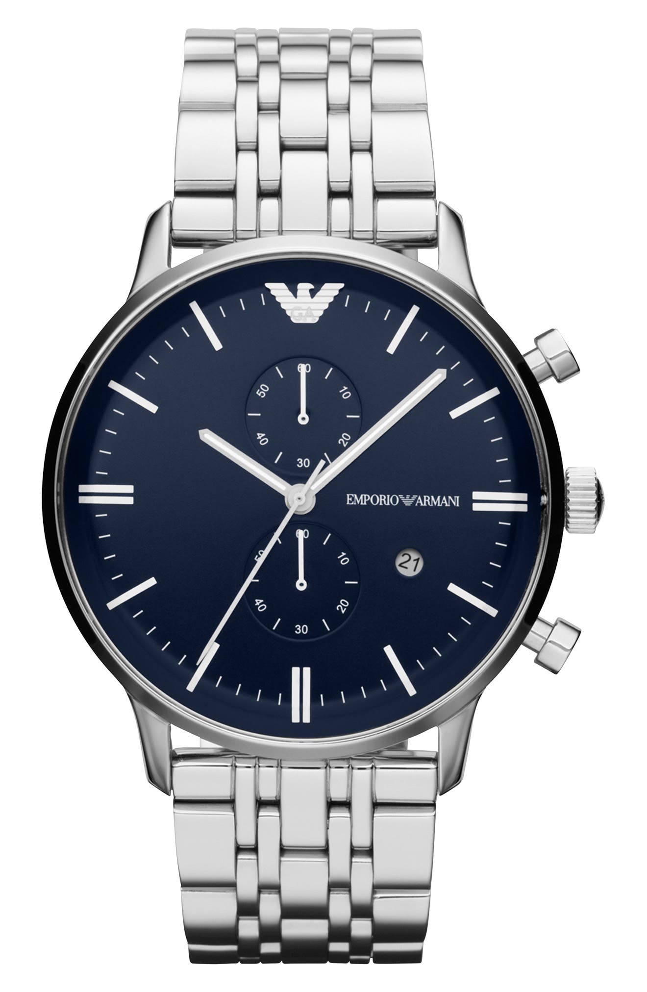 Emporio Armani Men's Two-Hand Stainless Steel Watch, 43mm