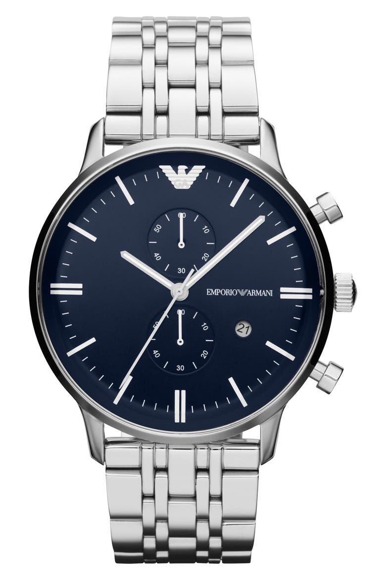 Men's Two-Hand Stainless Steel Watch, 43mm, Main, color, NO COLOR