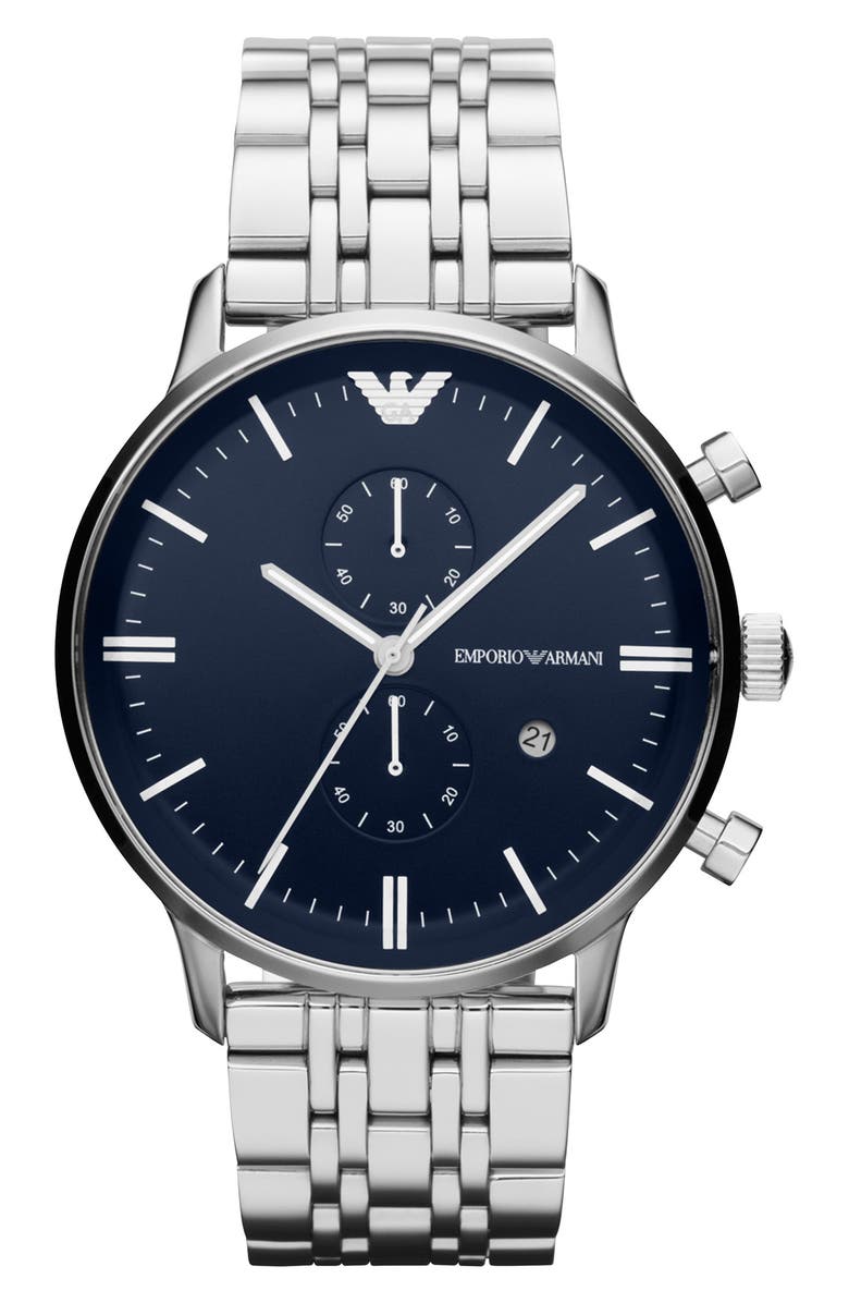 Emporio Armani Men's Two-Hand Stainless Steel Watch, 43mm, Main, color,