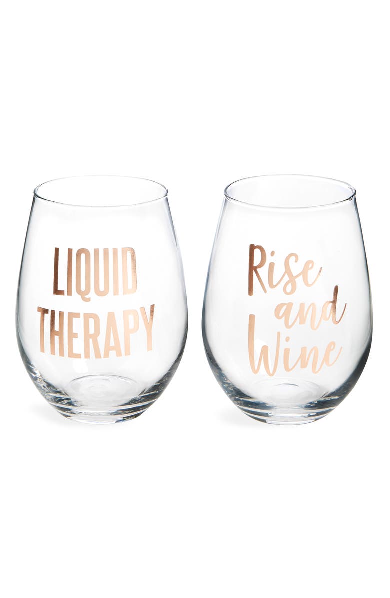 Slant Collections Set of 2 Stemless Wine Glasses, Main, color, 