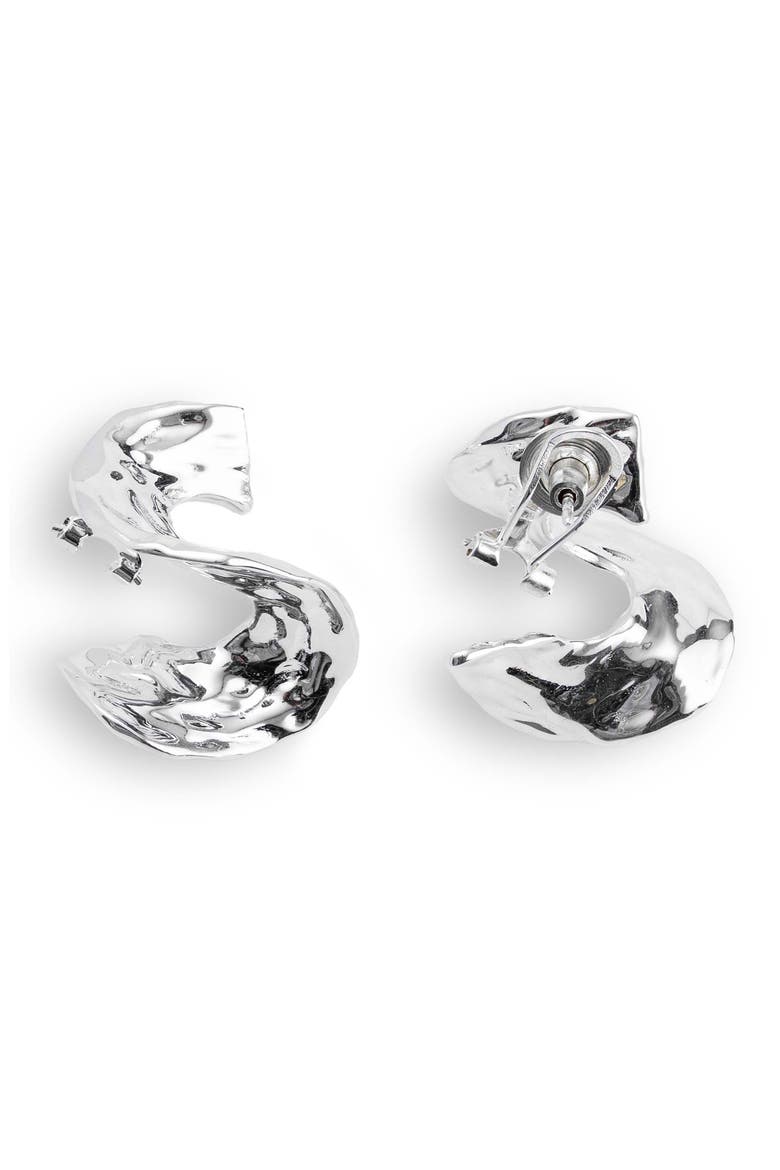 Mira Hammered Earrings, Alternate, color, SILVER
