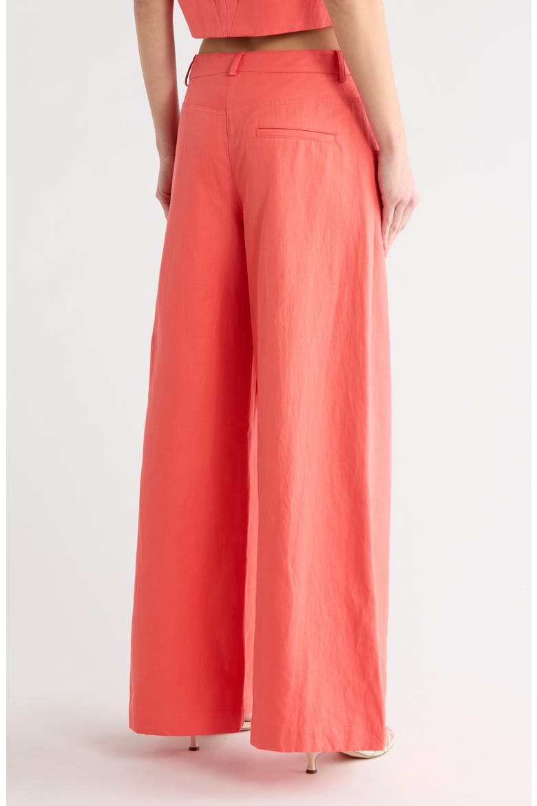 Dees Cotton & Linen Pants, Alternate, color, POPPY